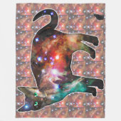 スターバスト宇宙イン猫 フリースブランケット (正面)