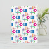 スターバスト幾何数々の色パターン 招待状 (スタンド正面)