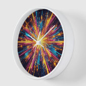 スターバスト木製白枠アナログ時計 壁時計 (傾斜)