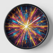 スターバスト木製黒枠アナログ時計 壁時計 (正面)