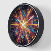 スターバスト木製黒枠アナログ時計 壁時計 (傾斜)