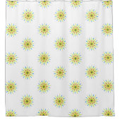 スターバスト柄レトロシャワーカーテン シャワーカーテン (正面)