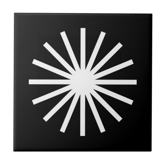 スターバスト白黒 タイル (正面)