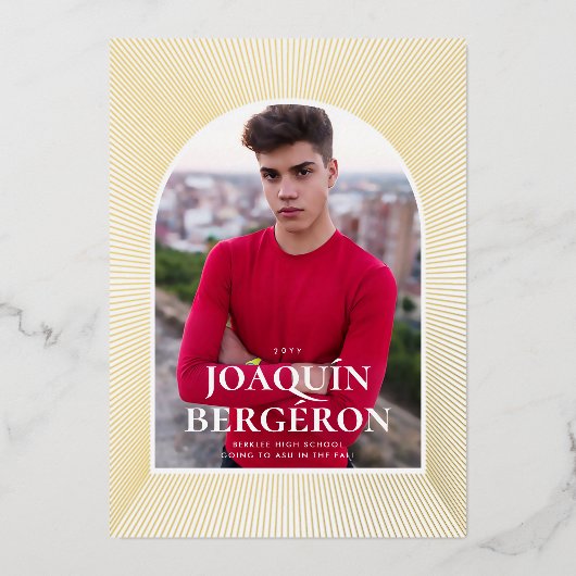 スターバスト目盛り箔招待状 箔招待状 (正面)