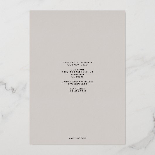 スターバスト目盛り箔招待状 箔招待状 (裏面)