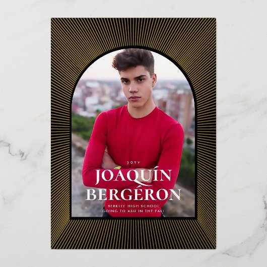 スターバスト目盛り箔招待状 箔招待状 (正面)