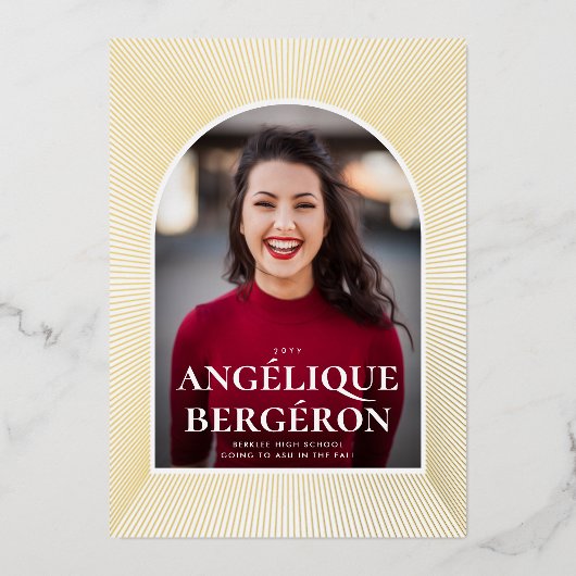 スターバスト目盛り箔招待状 箔招待状 (正面)