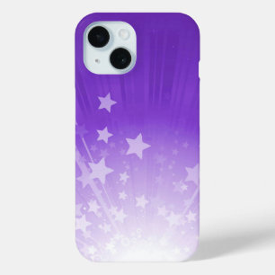 スターバスト紫と白 iPhone 15ケース