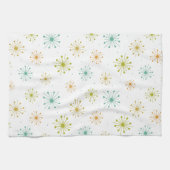 スターバスト花火レトロミッドセンチュリーパターンキック キッチンタオル (横)