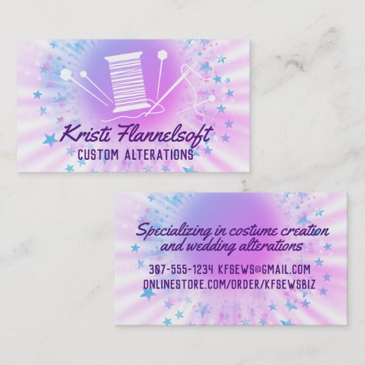 スターバスト裁縫の概念の補正 名刺 (正面/裏面)