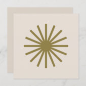 スターバスト金ゴールド&リネンホワイト 招待状 (正面/裏面)