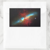 スターバスト銀河系- Messier 82 (葉巻銀河系) 長方形シール (バッグ)