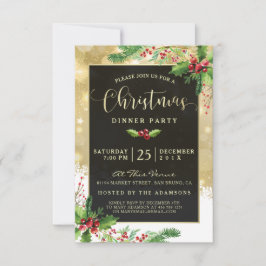 スターバスト雪片|クリスマスパーティの招待状 招待状