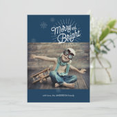 スターバスト1 Photo Holiday Card in Navy シーズンカード (スタンド正面)