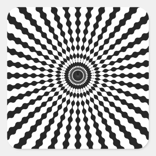 スターバスト、白黒 スクエアシール (正面)