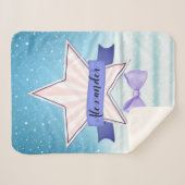 スターバッジ付き美しいパステルグラフィック シェルパブランケット (正面(横))