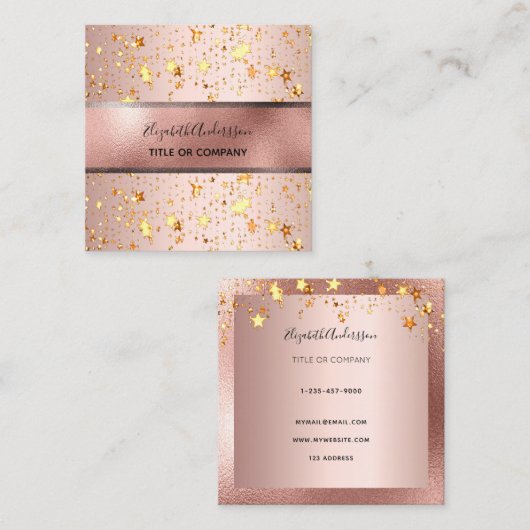 スターバラ金ゴールドエレガントビジモダンネス スクエア名刺 (正面/裏面)