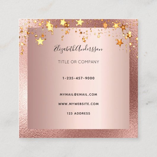 スターバラ金ゴールドエレガントビジモダンネス スクエア名刺 (裏面)