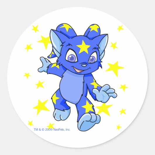 スターバーストで興奮した星空 ラウンドシール (正面)