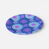 スターバーストとピンホイール、コバルトブルーとホワイト ペーパープレート (アングル)