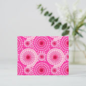 スターバーストとピンホイール、フューシャピンク & マルーン ポストカード (スタンド正面)