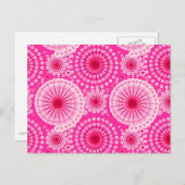 スターバーストとピンホイール、フューシャピンク & マルーン ポストカード (正面/裏面)