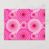 スターバーストとピンホイール、フューシャピンク & マルーン ポストカード (正面)