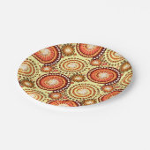 スターバーストとピンホイール、茶色と黄色 ペーパープレート (アングル)