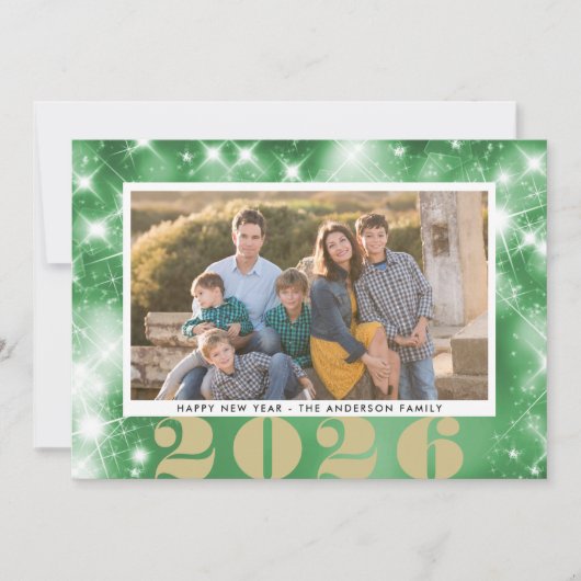 スターバーストのハッピー・ニュー・イヤー2枚組写真カード シーズンカード (正面)
