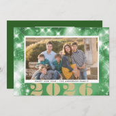 スターバーストのハッピー・ニュー・イヤー2枚組写真カード シーズンカード (正面/裏面)