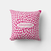 スターバーストフラワーガーリー渦巻形の明るい赤紫色枕 クッション (正面)