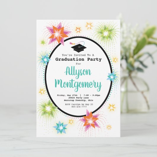 スターバースト卒業パーティー招待状 招待状 (スタンド正面)