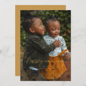 スターバースト新年写真カード 招待状 (正面/裏面)