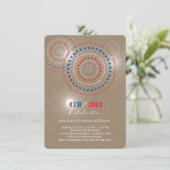 スターバースト花火7月4日パーティー招待状 招待状 (スタンド正面)