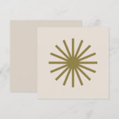 スターバースト ゴールド & リネン ホワイト 招待状 (正面/裏面)