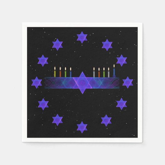 スターバー（ユダヤ教）メノラー スタンダードカクテルナプキン (正面)