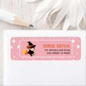 スターパターンキュートウィッチハロウィーン差出人住所 ラベル (インサイチュ)