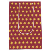 スターパターントレンドカラーマルーン金ゴールド ミディアムペーパーバッグ (裏面)