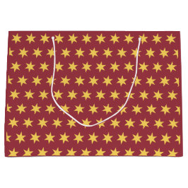 スターパターントレンドカラーマルーン金ゴールド ラージペーパーバッグ