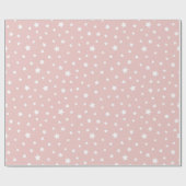 スターパターン付きライトピンク ラッピングペーパー (フラット)