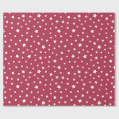 スターパターン付き温かいピンク ラッピングペーパー (フラット)