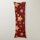 スターパターン金ゴールド赤エレガントクリモダンスマス ボディピロー (正面縦)