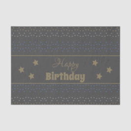 スターパターン（の模様が）あるダークグレーティッシュペーパー誕生日 薄葉紙