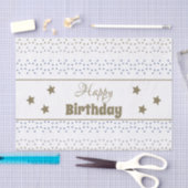 スターパターン（の模様が）あるティッシュペーパー誕生日 薄葉紙 (クラフト)
