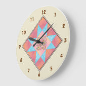 スターパッチサンセット&ウォーターキルトブロック ラージ壁時計 (傾斜)