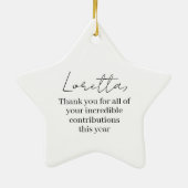 スターパーソナライズされたオーナメント社員お礼ギフト セラミックオーナメント (裏面)