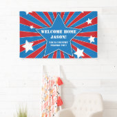 スターパーソナライズされたズとストライプの軍隊バナー 横断幕 (インサイチュ)