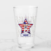 スターパーソナライズされたズ&ストライプベースボールバッターv1 タンブラーグラス (裏面)