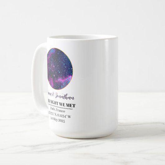 スターパーソナライズされたマップマグカップ:私たちが会った夜 コーヒーマグカップ (正面左)