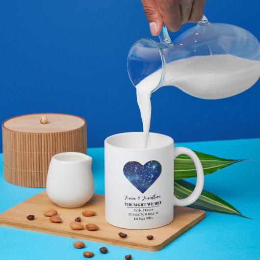 スターパーソナライズされたマップマグカップ:私たちが会った夜 コーヒーマグカップ